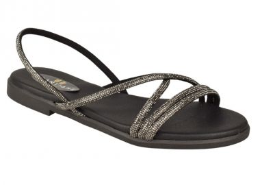 Σανδάλια γυναικεία | Δερμάτινα | Υφαντίδης | 122434 | Μαύρο Glitter - Υφαντίδης - 